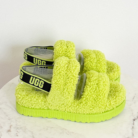 NEW UGG Oh Fluffita Key Lime Slingback Sandals Women’s Size 9 - Picture 8 of 9